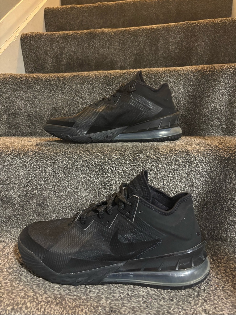 NIKE CV7562-004 LEBRON 18 LOW ZERO DARK MEN'S BLACK SNEAKERS SIZE 12 authentic